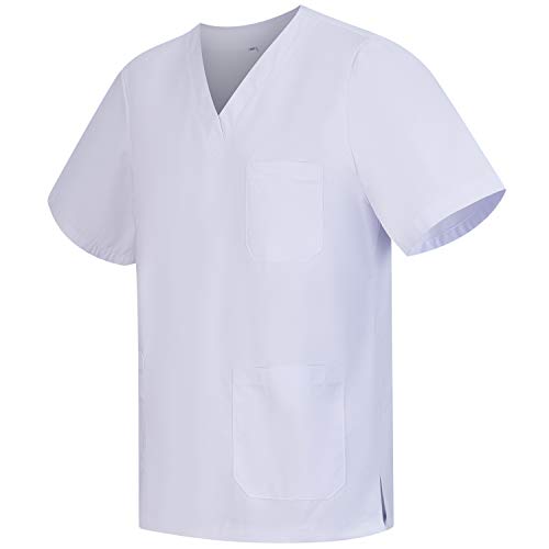 Workwear Tucano - Conjuntos Uniformes Sanitarios Blanco Unisex - Uniformes MÉDICOS Casaca Y PANTALÓN Sanitarios Ref.6801-6802 - L, Blanco