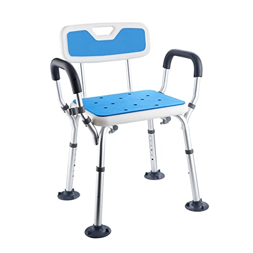 WWERT Silla Ducha Ajustable, Silla de Baño con Respaldo y Brazos, Taburete de Banco de Transferencia, for Personas Mayores Discapacitadas (Color : A)