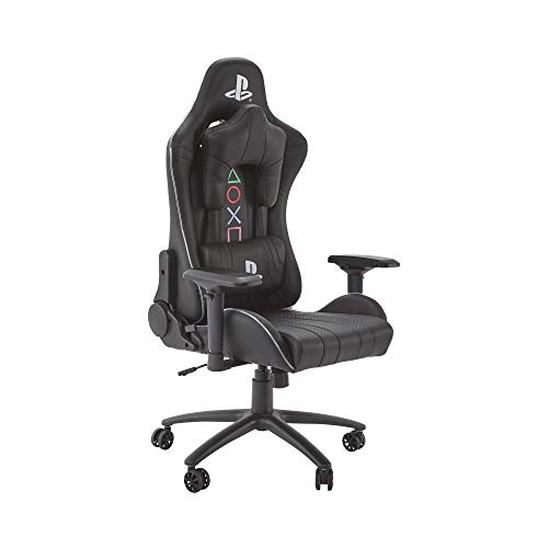 X-Rocker Silla ergonómica para Juegos, Amarok Playstation, con reposabrazos 3D e iluminación LED, giratoria y Regulable en Altura hasta 120 kg, 86 x 70 x 33 cm