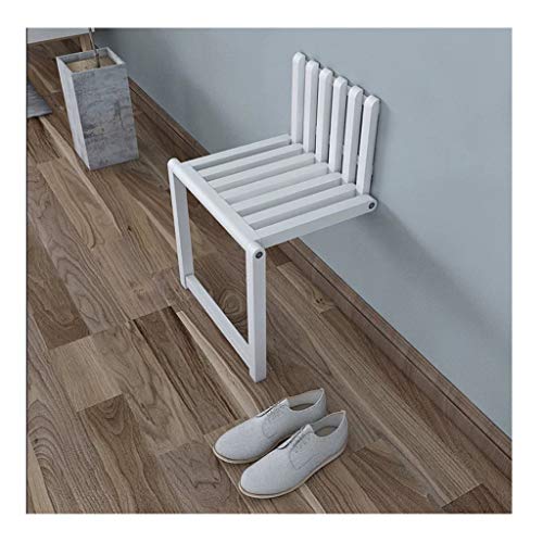 XDD Banco de Entrada Montado En La Pared Banco de Zapatos de Madera Plegable Capacidad de Carga 150 Kg Asiento de Ducha Diseño Hueco Creativo para Pasillo Baño Sala de Estar