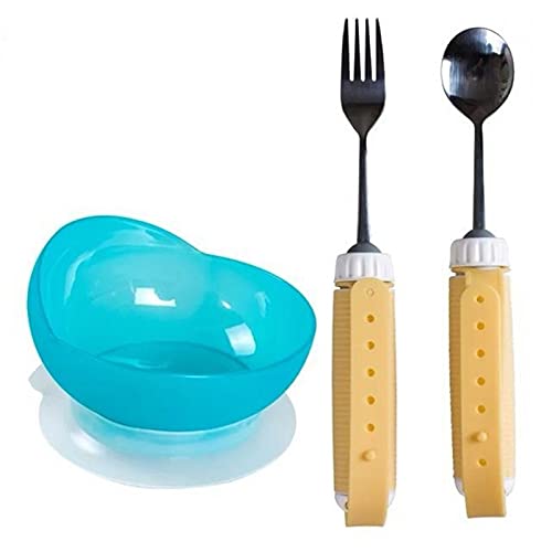 XFBH Tenedor de cuchara flexible giratorio para comer utensilio para personas con discapacidad paciente anciano artritis personas anti-derrames tazón (color: cuchara)