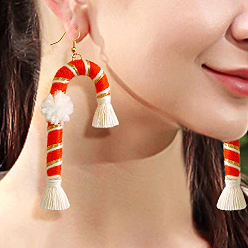 XIAMUSUMMER Pendientes De Muleta Navideña para Niñas, Mujeres, Decoración De Celebración, Pendientes Colgantes, Pendientes Colgantes, Pendientes Coloridos con Muletas Ligeras, Mujeres