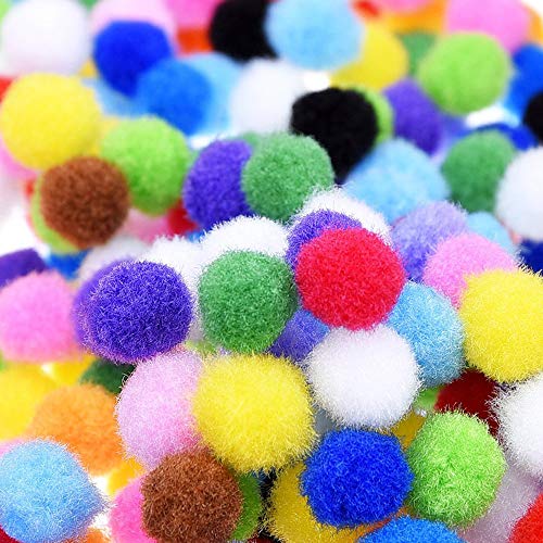 Xinlie Pompones de Bola Pom Poms del Craft Suave Fluffy Pom Poms Pompones Bolas de Pompones Coloridas Bolas de Fieltro de Lana Redondas de Colores Mixtos para Decoración de Muñecas,Manualidades1000PCS