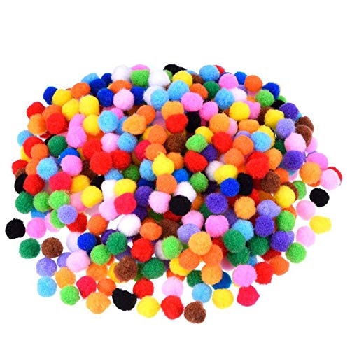 Xinlie Pompones de Bola Pom Poms del Craft Suave Fluffy Pom Poms Pompones Bolas de Pompones Coloridas Bolas de Fieltro de Lana Redondas de Colores Mixtos para Decoración de Muñecas,Manualidades1000PCS