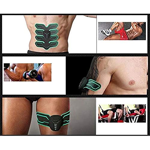 XIPI EMS Cinturón Abdominal Electroestimulación Estimulador Muscular Cadera Entrenador Muscular Toner Gimnasio casero Equipo de Fitness 6 Modos,Green