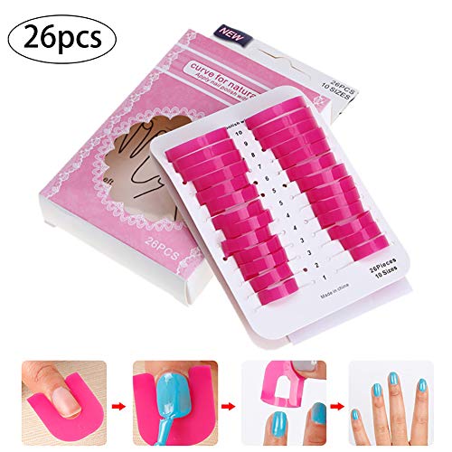 Xiton 26PCS / Set Reutilizable Nail Art Guide Nail Plantilla Polaca Cubierta Del Dedo Esmalte De UñAs Escudo A Prueba De Derrames Herramientas Protectoras De Manicura Con 1 Hoja Etiqueta UñAs FrancéS