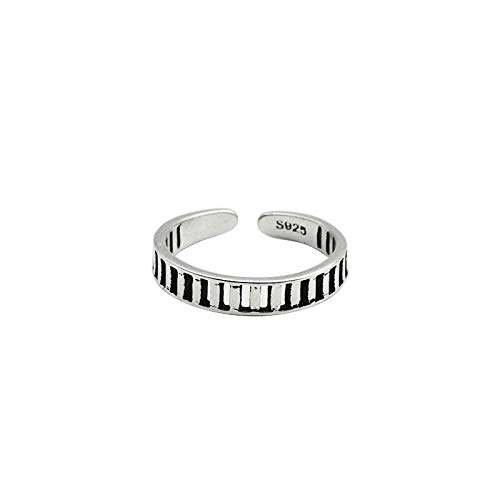 XIXIAO 925 Anillo De Plata Esterlina Personalidad Retro Anillo De Forma De Escalera Femenina Anillo De Tendencia De Moda Anillo De Joyería De Dedo Frío