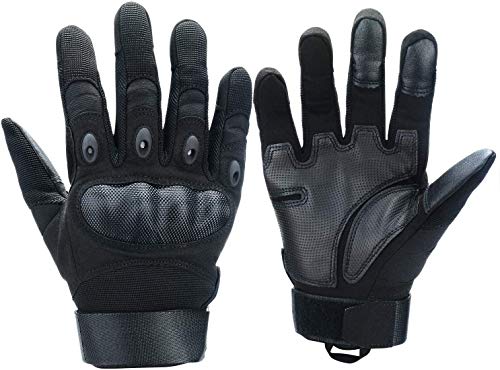 Xnuoyo Goma nudillo Duro Dedo Completo y Medio Dedo Guantes de Pantalla táctil para Motocicleta Ciclismo Caza Escalada Acampar Negro XL