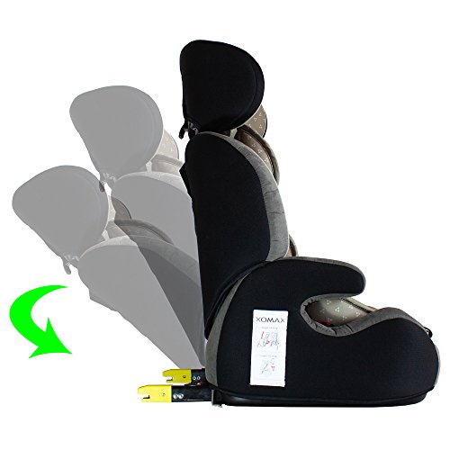 XOMAX XL-518 Silla de Coche con ISOFIX I creciendo con Usted I 9-36 kg, 1-12 años, Grupo 1/2/3 I Arnés de 5 Puntos y arnés de 3 Puntos I Funda Desmontable y Lavable I ECE R44/04 I Beige