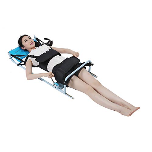 XUM Cama de tracción Lumbar, Dispositivo de Estiramiento de extensión de Columna Cervical para Uso doméstico, Alivio de la Fatiga Cervical y Lumbar, Negro