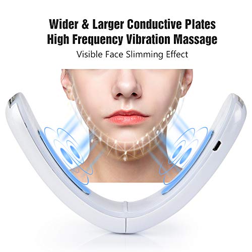 XWZ Dispositivo De Elevación Facial EMS, Cinturón De Elevación Facial En Forma De V, Masajeador Facial Adelgazante En Forma De V con Terapia De Fotones LED