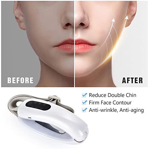 XWZ Dispositivo De Elevación Facial EMS, Cinturón De Elevación Facial En Forma De V, Masajeador Facial Adelgazante En Forma De V con Terapia De Fotones LED