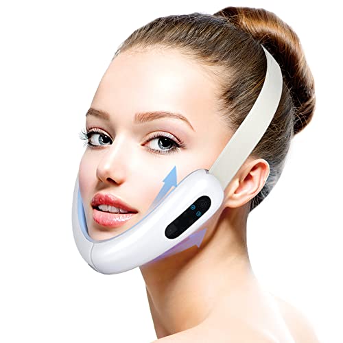 XWZ Dispositivo De Elevación Facial EMS, Cinturón De Elevación Facial En Forma De V, Masajeador Facial Adelgazante En Forma De V con Terapia De Fotones LED