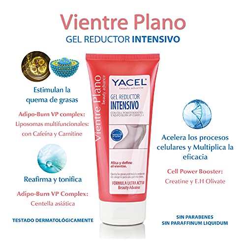 YACEL VIENTRE PLANO | Gel Reductor Intensivo | Alisa y Define el Vientre | 200 ml.