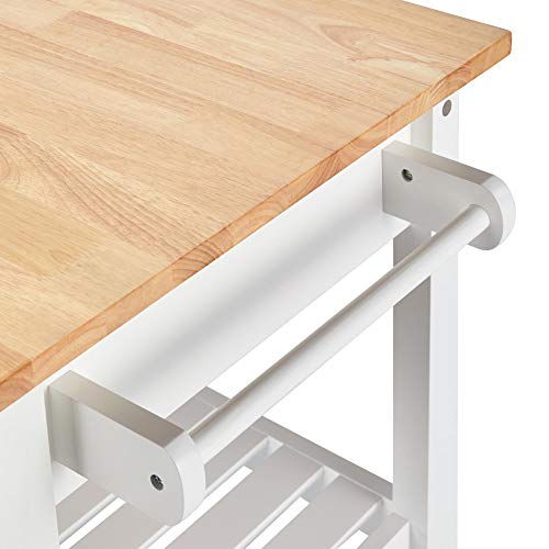 Yaheetech Carrito Cocina con Ruedas Blanco Carrito Auxiliar con Cajon Carro de Cocina Servicio Grande Múltifuncional 101x 51x92con