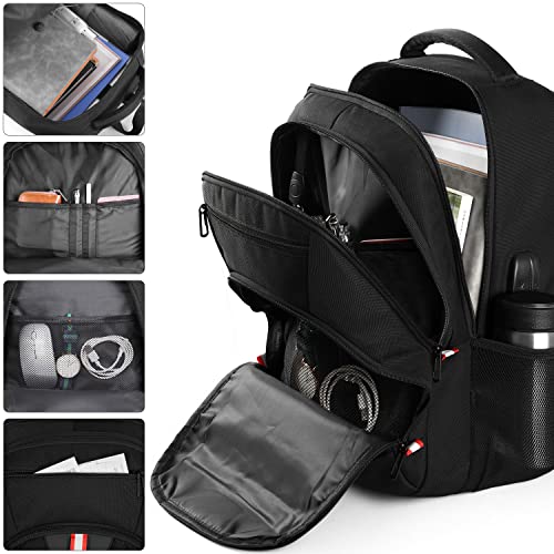 YAMTION Mochila Hombre Mochila Portátil Hombre mochila hombre trabajo 15.6 PulgadsPuerto USB Impermeable Trabajo Ordenador Viaje Negocio Multifuncional Daypacks Negro