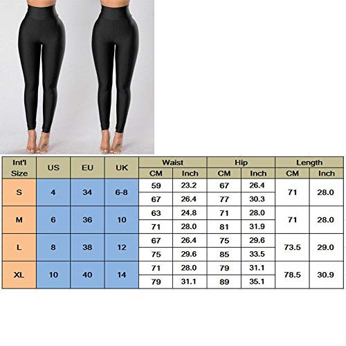 YFZCLYZAXET Pantalon Leggings De Mujer De Moda Entrenamiento Leggings De Cintura Alta Pantalones Ajustados Fitness Pantalones Negros Delgados L