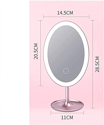 YGCBL Espejo de Pared, Espejo Abatible de 180 °, Protector Ocular con Relleno Led de Alta Definición, Que No Deforma el Espejo de Escritorio de 14,5 X 20,5 Cm, Espejos de Baño Montados en la Pared,Or