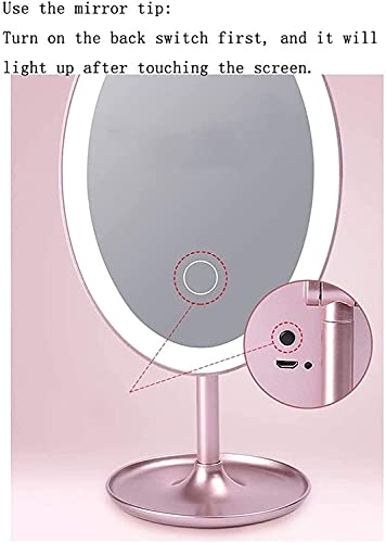 YGCBL Espejo de Pared, Espejo Abatible de 180 °, Protector Ocular con Relleno Led de Alta Definición, Que No Deforma el Espejo de Escritorio de 14,5 X 20,5 Cm, Espejos de Baño Montados en la Pared,Or