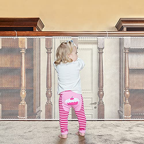 Yiomxhi Red de seguridad para niños, Red de seguridad para balcones y escaleras para bebés, Malla para cercas de barandillas de escaleras para niños y juguetes (9.8ft Lx2.5ft H) malla seguridad niños