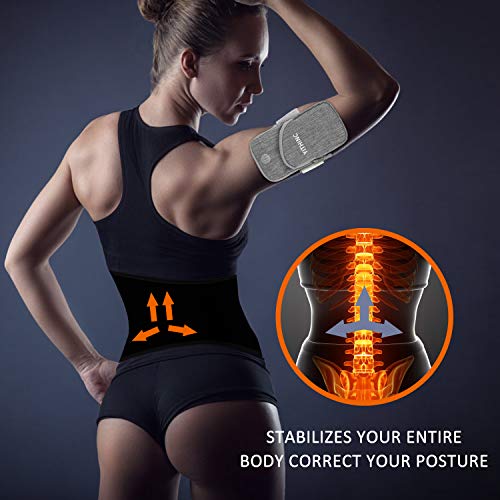 YITHINC Fajas Reductoras Adelgazantes, Cintura Entrenador Ajustable del estomacal Quemar Grasa Efecto de Sauna con Brazalete Multifuncional para Hombres y Mujeres