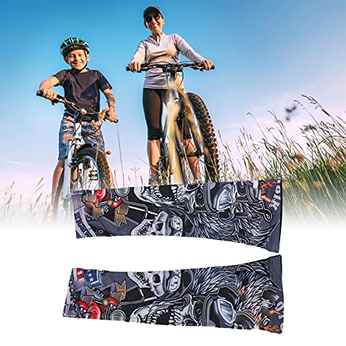 Yivibe Cubrebrazos, Mangas De Brazo De Enfriamiento Cómodas Y Ligeras Que Absorben El Sudor para Ciclismo Al Aire Libre(23 * 12 * 3cm-7# Caballero Malvado)