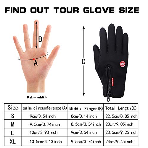 Yizhet Guante de Ciclismo, Guantes de Pantalla Táctil Hombre Mujer Prueba de Viento Guantes Guantes moto verano para Conducir Motocicletas Bicicleta MTB Montaña Senderismo Equitación Invierno