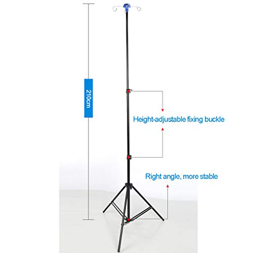YJI Soporte De Bolsa De Goteo IV Portátil De 4 Ganchos - Soporte De Goteo De Lujo Ajustable, Profesional, De Aleación De Aluminio Ajustable En Altura