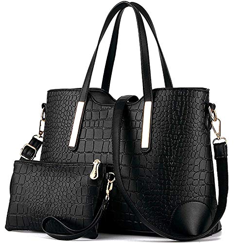 YNIQUE Bolsos de Mujer Bolso Bandolera Tote Totalizador Señoras Moda Grande De Hombro Bolsos PU Cuero Billetera 2pcs Set