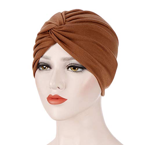 YONKINY Gorra Beanie De Tela Mujer Turbante para Cabeza Sombrero Indio Turbante Gorro Oncológico para Quimio Cáncer Pérdida de Pelo Cabello Gorro de Dormir (Negro)