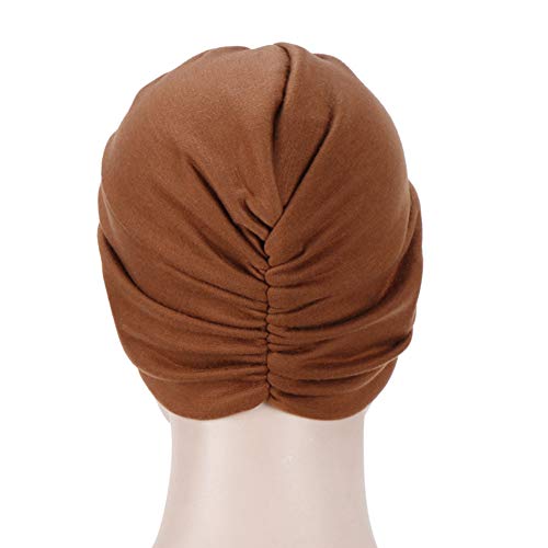 YONKINY Gorra Beanie De Tela Mujer Turbante para Cabeza Sombrero Indio Turbante Gorro Oncológico para Quimio Cáncer Pérdida de Pelo Cabello Gorro de Dormir (Negro)