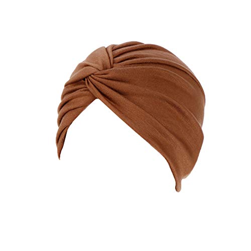 YONKINY Gorra Beanie De Tela Mujer Turbante para Cabeza Sombrero Indio Turbante Gorro Oncológico para Quimio Cáncer Pérdida de Pelo Cabello Gorro de Dormir (Negro)