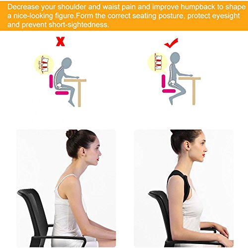 Yotown Corrector de Postura de la clavícula del Apoyo, Ajustable Hombro Postural Correction Band Jorobado Back Pain Relief Corrector Brace, para Adolescentes, Mujeres y Hombres