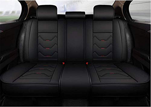 Youthus Cuero Funda Asiento Coche, Juego de Fundas para Asientos Universal para BMW 1 3 5 7 Serie X1 / X3 / X5 / X6 Cuero Fundas Asientos para Delanteros & Traseros Estándar-Negro