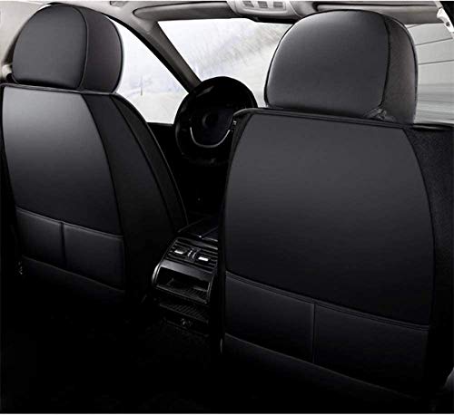 Youthus Cuero Funda Asiento Coche, Juego de Fundas para Asientos Universal para BMW 1 3 5 7 Serie X1 / X3 / X5 / X6 Cuero Fundas Asientos para Delanteros & Traseros Estándar-Negro