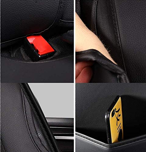 Youthus Cuero Funda Asiento Coche, Juego de Fundas para Asientos Universal para BMW 1 3 5 7 Serie X1 / X3 / X5 / X6 Cuero Fundas Asientos para Delanteros & Traseros Estándar-Negro