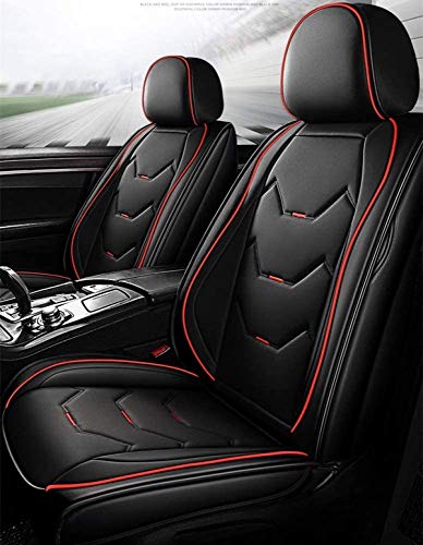 Youthus Cuero Funda Asiento Coche, Juego de Fundas para Asientos Universal para BMW 1 3 5 7 Serie X1 / X3 / X5 / X6 Cuero Fundas Asientos para Delanteros & Traseros Estándar-Negro