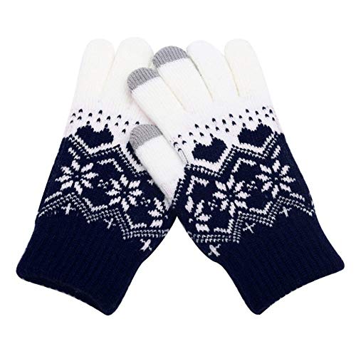 YOUZHA - Guantes de invierno para mujer y hombre, con función de clic, para pantalla táctil, cálidos y de forro polar, guantes sensoriales para mujer, negro