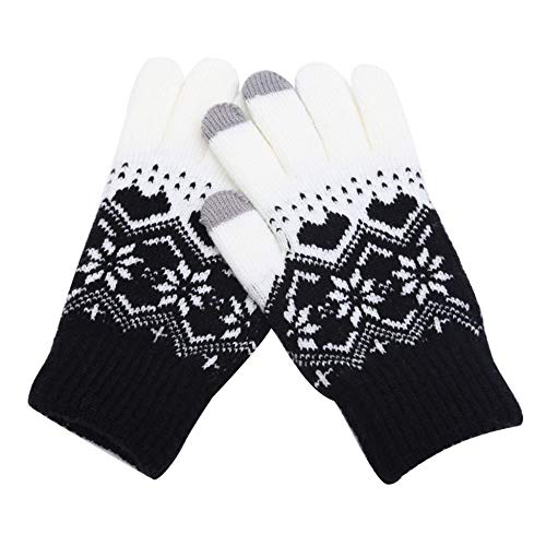 YOUZHA - Guantes de invierno para mujer y hombre, con función de clic, para pantalla táctil, cálidos y de forro polar, guantes sensoriales para mujer, negro