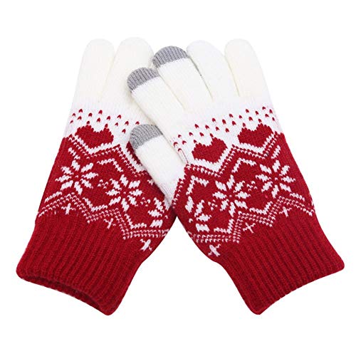 YOUZHA - Guantes de invierno para mujer y hombre, con función de clic, para pantalla táctil, cálidos y de forro polar, guantes sensoriales para mujer, negro