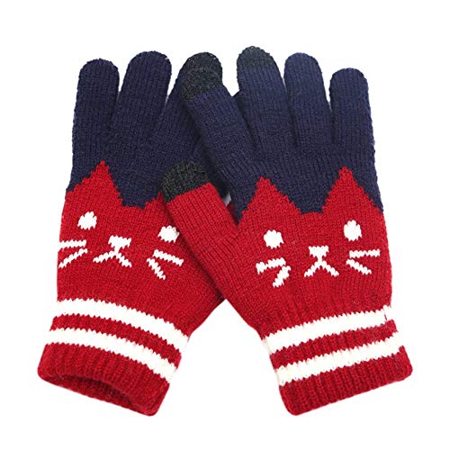 YOUZHA Guantes de invierno para mujer y hombre, corte de gato, pantalla táctil, pantalla táctil, pantalla de clic, guantes sensoriales para mujer, color gris