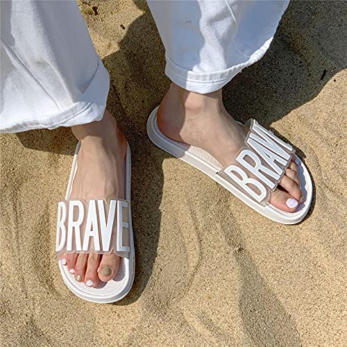 ypyrhh Sandalias Mujer Verano Planas Bohemia,Zapatillas de baño de Pareja, Arena de Verano Interior-Blanco_42-43,Hombres Mujeres Sandalias