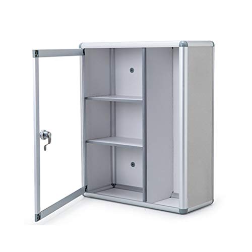 YQ MEDICAL BOX Contenedor De Almacenamiento De Montaje En Pared Gabinete Médico Puerta De Cierre De Primeros Auxilios, Caja De Medicina De Emergencia Hecha De Aleación De Aluminio, Vidrio Y MDF