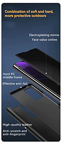 YukeTop Fundas para Samsung Galaxy Z Fold 2 Funda, Flip Smart Clear View Standing Cover, el Espejo Ultrafino, Carcasa Funda para Samsung Galaxy Z Fold 2 Case.(Negro)