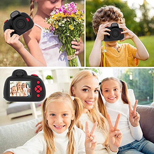 YunLone Cámara SLR para niños, cámara Digital de 28MP, Video de Alta definición de 1080P, cámara para Selfies para niños, con Tarjeta Micro SD de 32GB, Pantalla de 2.4 Pulgadas, Negro