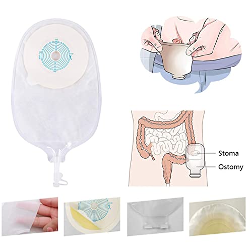 YUNZHIDUAN 10 Bolsas de colostomía, Bolsa drenable médica, Bolsa de ostomía de ileostomía, Bolsa de estoma Cerrada de una Pieza, Bolsas de ostomía para estoma Sistema de una Pieza Cortado a Medida