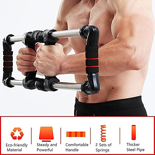 YUNZHIDUAN Ejercitador De Brazos, Aparato De Brazos, Expansor De Pecho De Fuerza Bidireccional, Entrenador Ajustable De 88-220 Libras, para Entrenamiento De Hombros con Expansor De Pecho En El Hogar