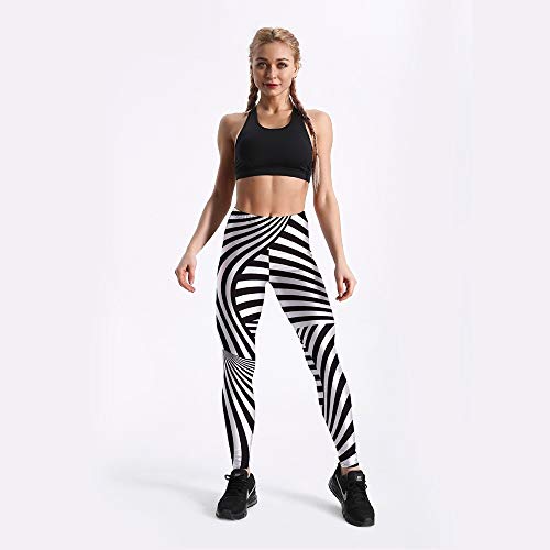 YUYOGAQ Ajuste Casual Moda Mujer Leggings Cebra Rayas En Blanco Y Negro Impreso Leggings Media Cintura Cintura hasta El Tobillo