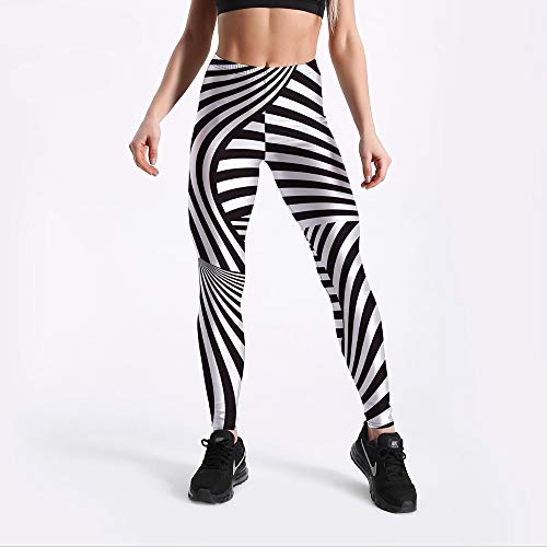 YUYOGAQ Ajuste Casual Moda Mujer Leggings Cebra Rayas En Blanco Y Negro Impreso Leggings Media Cintura Cintura hasta El Tobillo