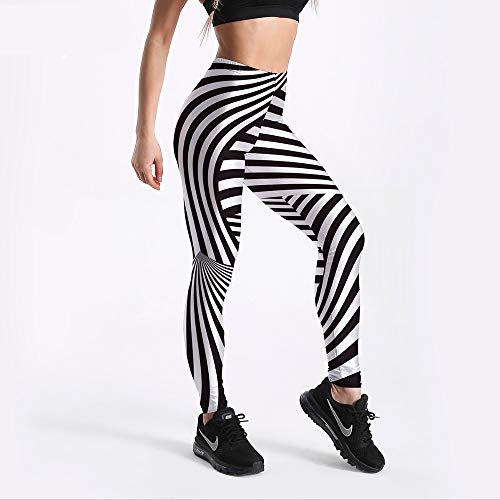 YUYOGAQ Ajuste Casual Moda Mujer Leggings Cebra Rayas En Blanco Y Negro Impreso Leggings Media Cintura Cintura hasta El Tobillo